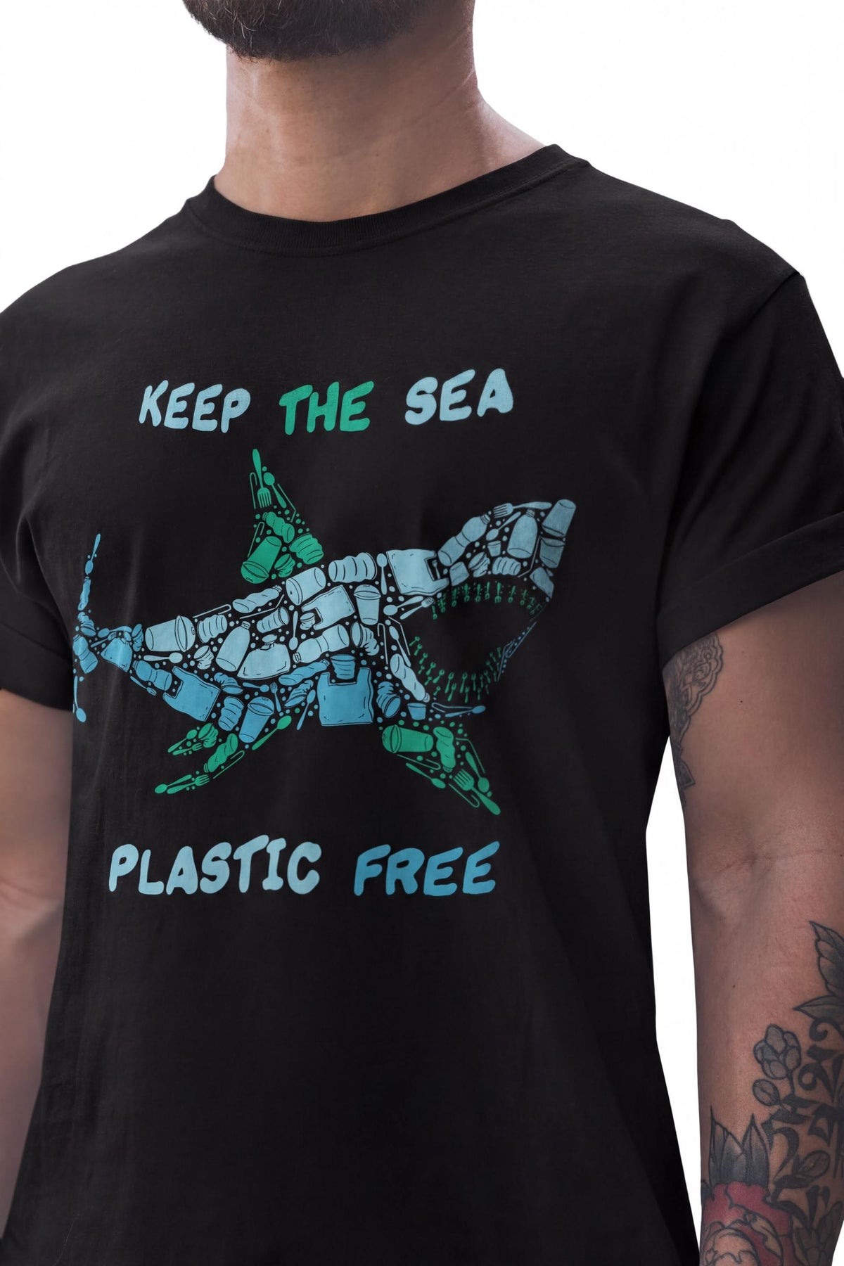 Shark Mosaic Shirt, Great White Tee, Environment Protest Top, Comfort Colors® Hand Drawn Design