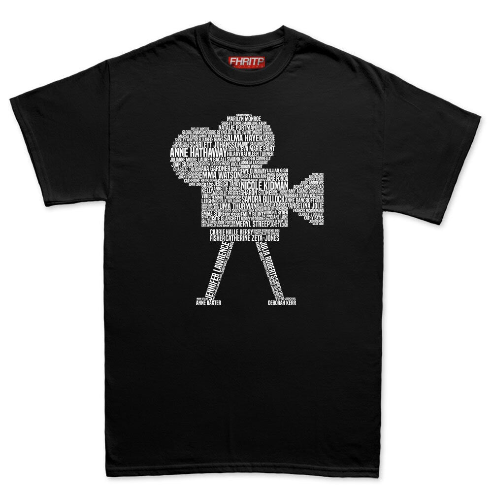 Mens Movie Actress Film Star Legends Camera Tribute T shirt Tee Top T-shirt