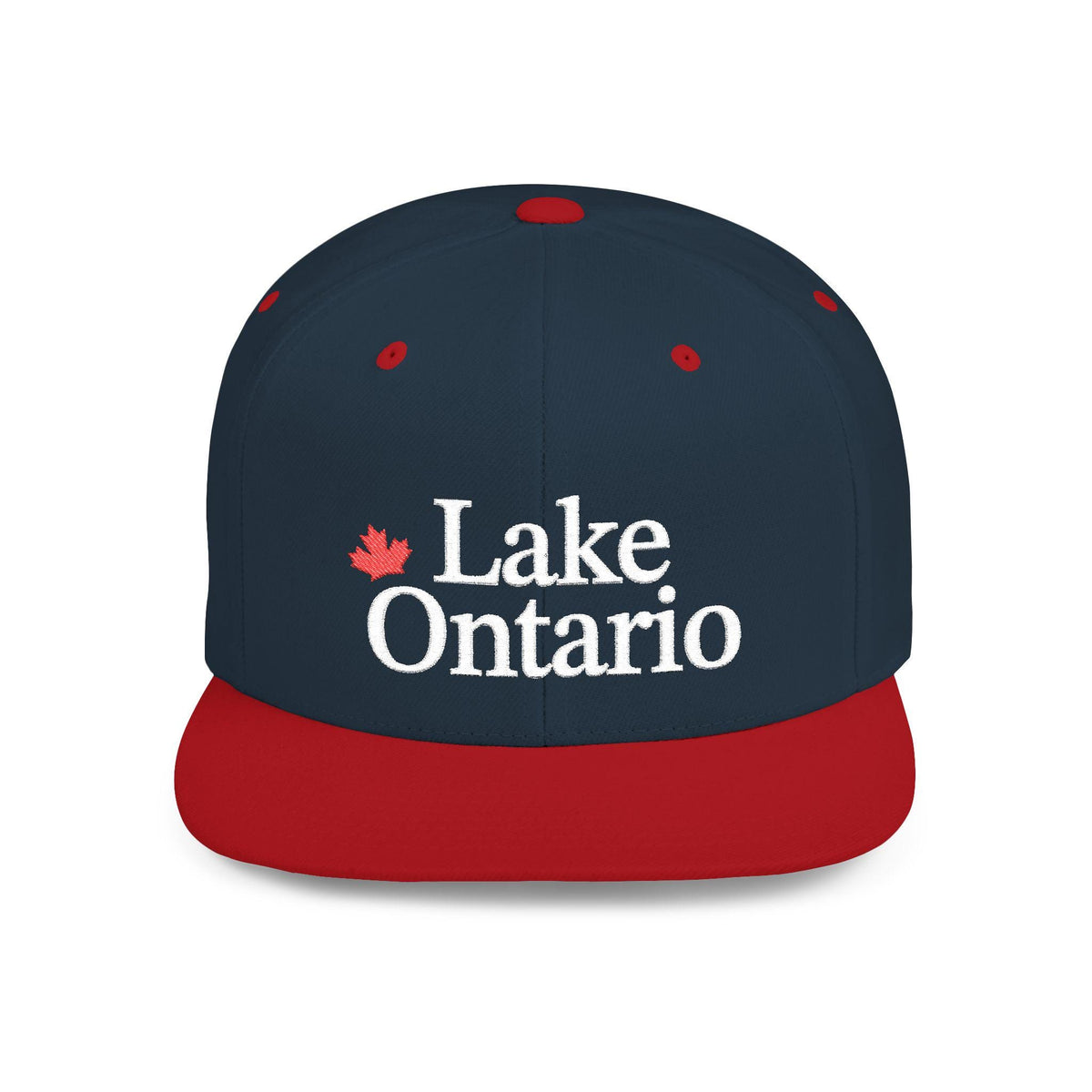 Lake Ontario Embroidered Snapback Hat, Yupoong® 6089M Snapback Hat, Canadian Pride Maple Leaf Gift Idea, Canadian Pride Flat Bill Cap