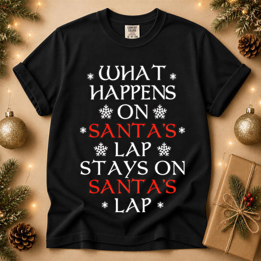 Comfort Colors® What Happens on Santa's Lap Shirt, Funny Christmas Tee, Santa Holiday Gift, Festive Winter Graphic