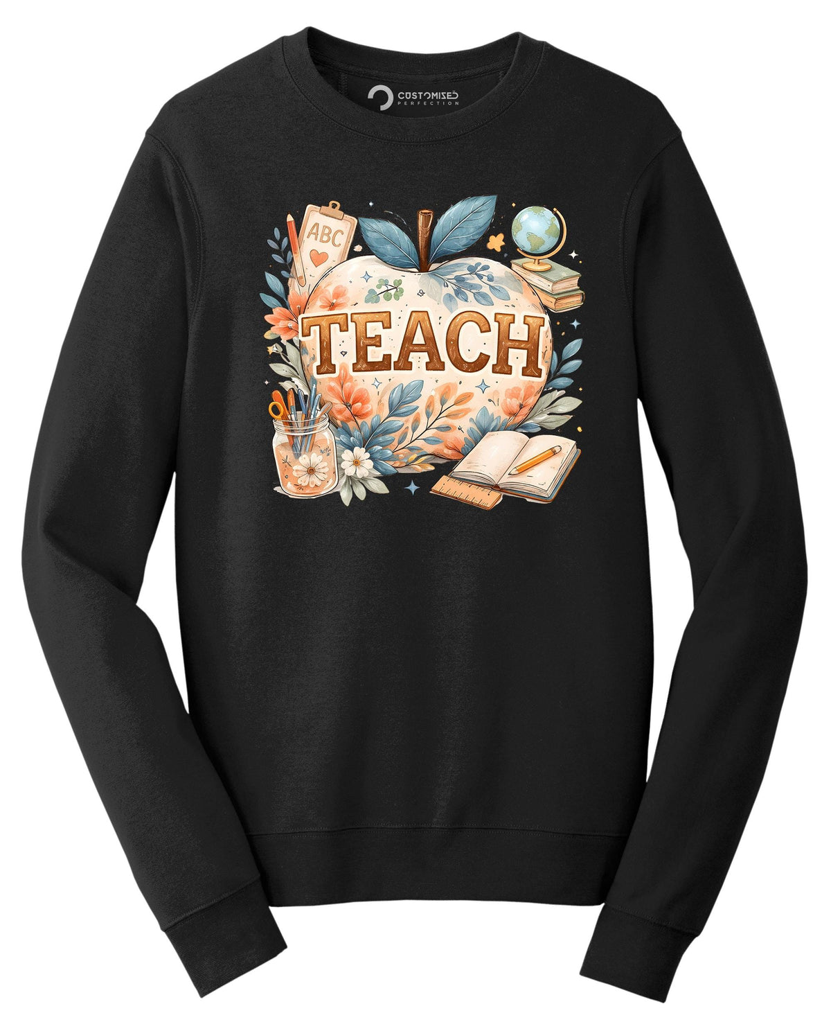 Boho Teacher T-Shirt | Teach Apple Watercolor | Teacher Gift Tee, Educator School Top