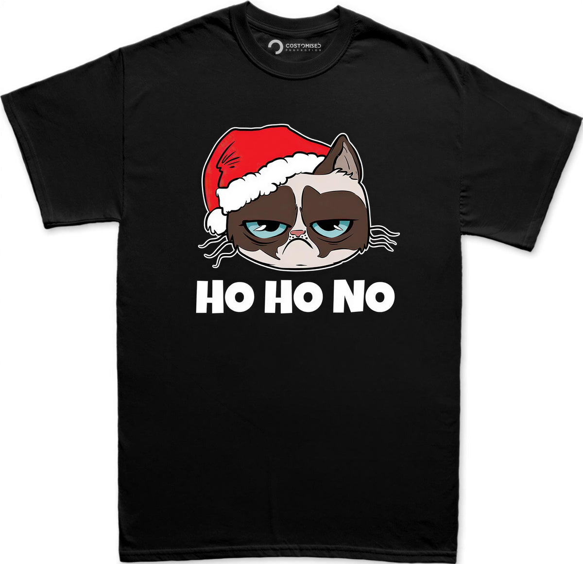 Funny Cat Lover T-Shirt, Ho Ho No Grumpy Christmas Cat Shirt, Feline Meme Tee, Sarcastic Holiday Gift Idea