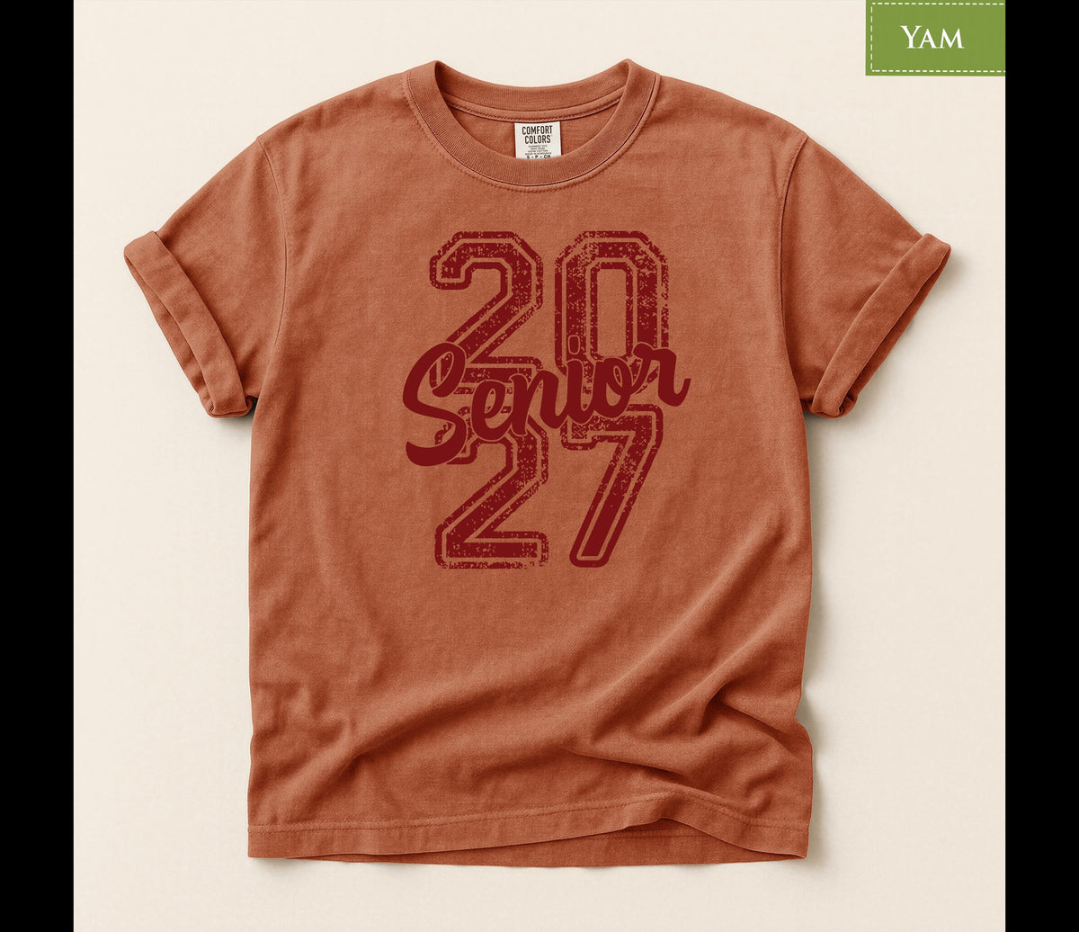Comfort Colors® Senior 2027 Shirt, Class of 2027 Graduation Tee, Back to School High School Senior Gift