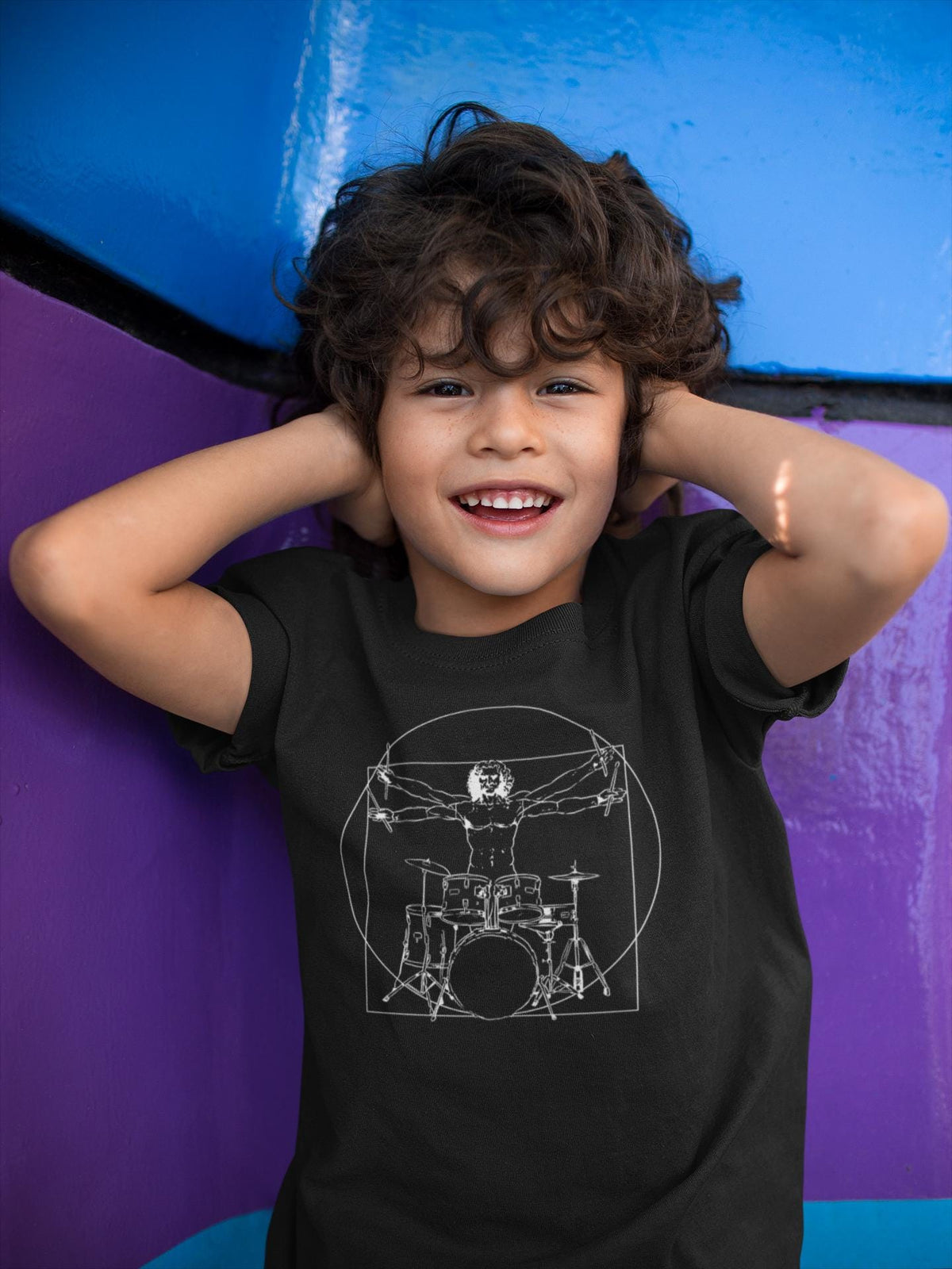 Mens Vitruvian Drummer Da Vinci Drums Spoof T shirt Tee Top T-shirt