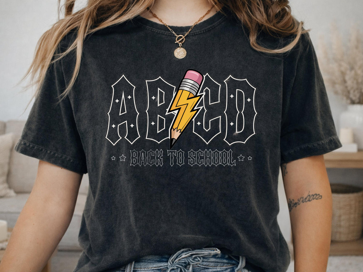 Comfort Colors® ABCD Back to School Shirt, Funny Teacher Student Rock Tee, BTS Graphic First Day Top