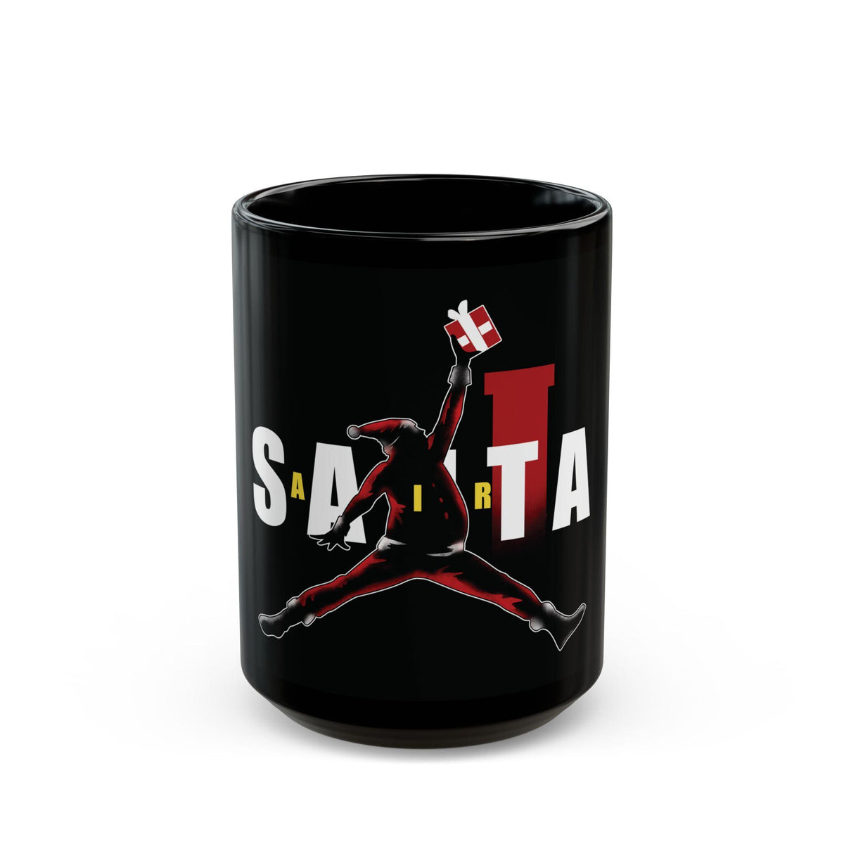 Air Santa Christmas Gift Mug, Black Santa, Basketball Christmas Mug, Holiday Cheer, Gift for Coffee Lovers, Christmas Decor, 11oz & 15oz