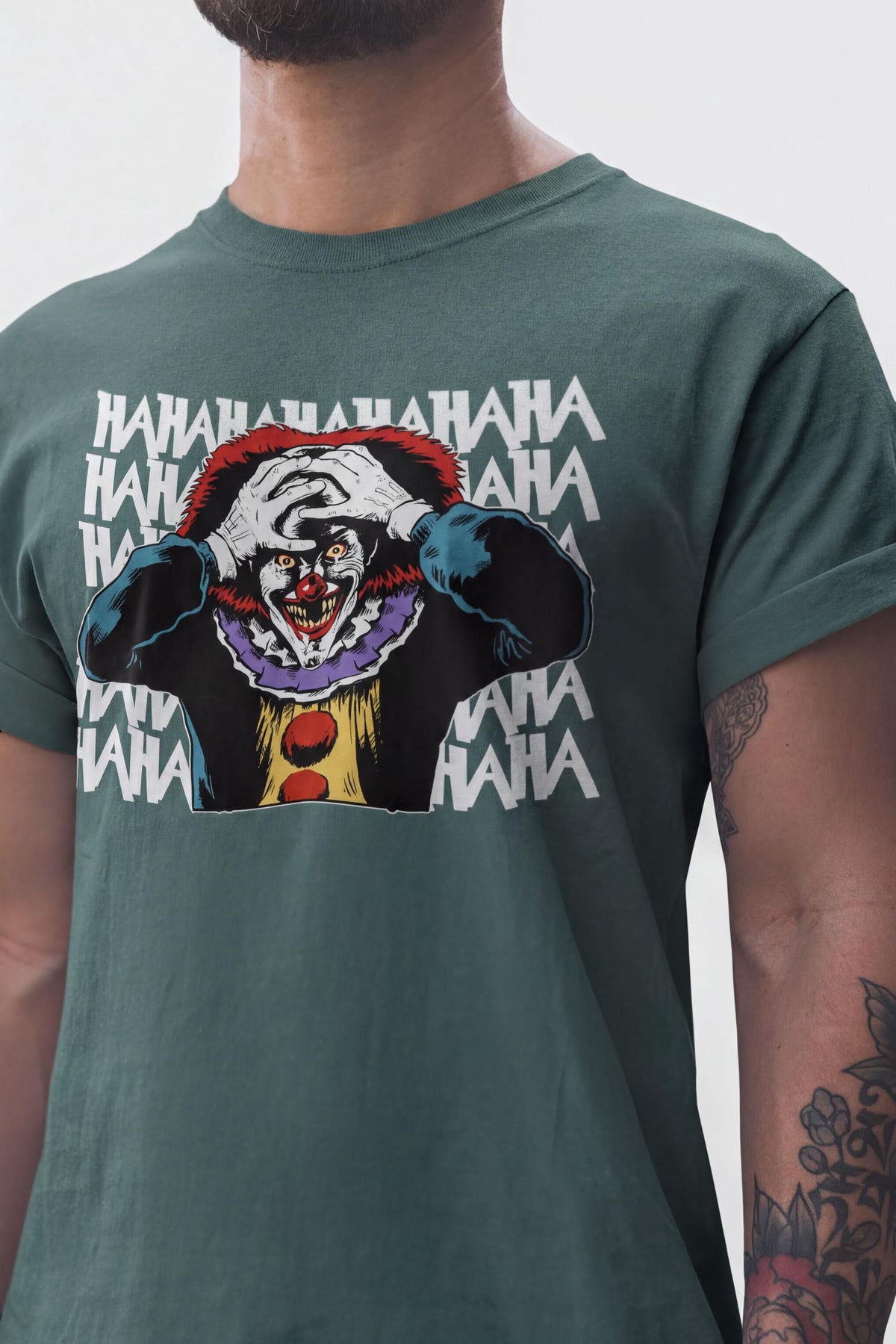 Laughing Clown HAHA Shirt, Colorful Horror Clown T-Shirt, Creepy Laugh Pattern Hoodie, Evil Clown Pop Art Sweatshirt, Halloween Tee Gift