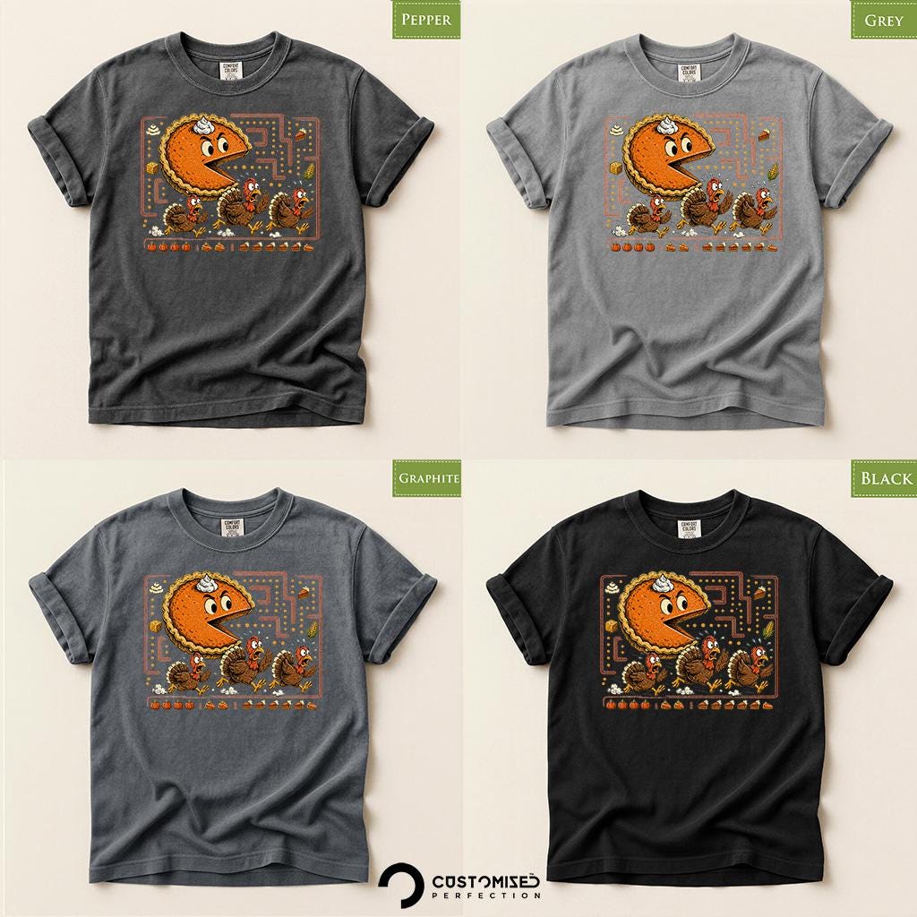Comfort Colors® Thanksgiving Shirt, Funny Turkey Pie Chase Tee, Fall Food Graphic, Turkey Dinner top