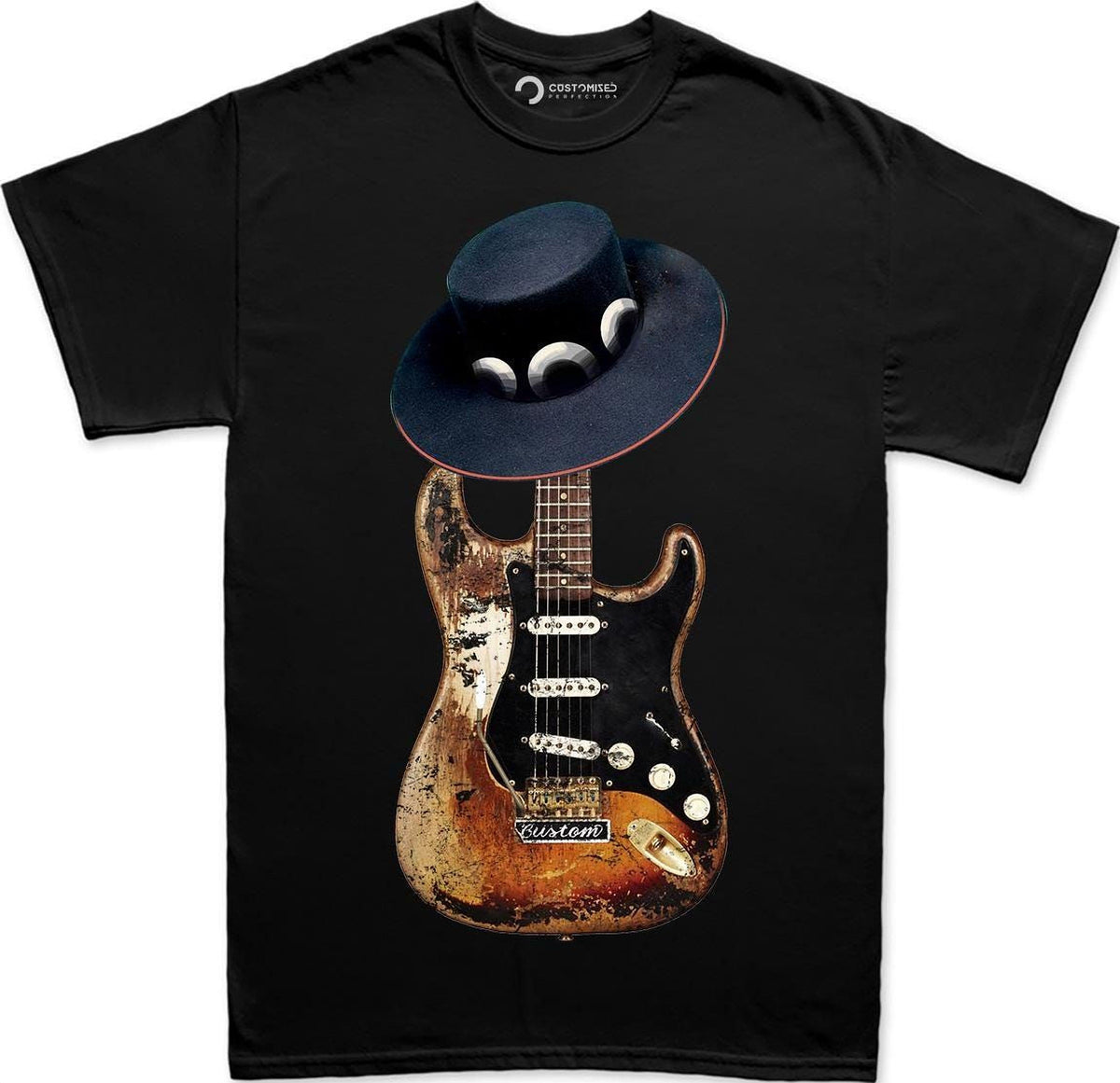 Stevie Ray SRV T-Shirt, Guitar Player Gift, Vaughan Tribute Number One Design, 1959 American Standard Blues Music Tee