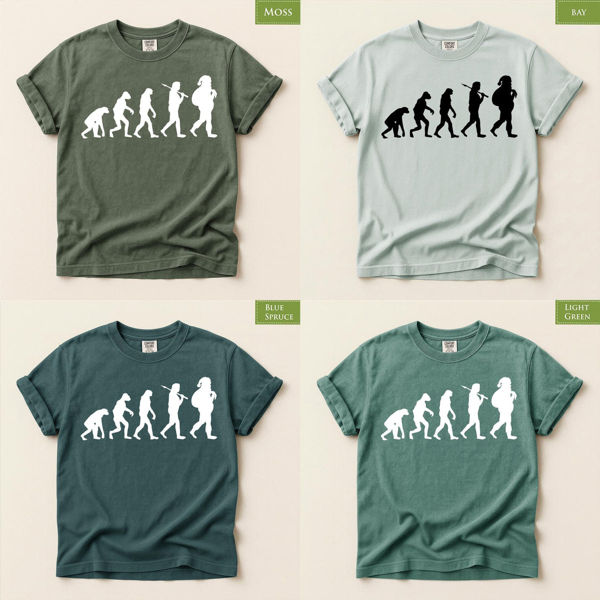 Comfort Colors® Santa Evolution Christmas Shirt, Funny Holiday Tee, Retro Santa Graphic, Festive Christmas Gift
