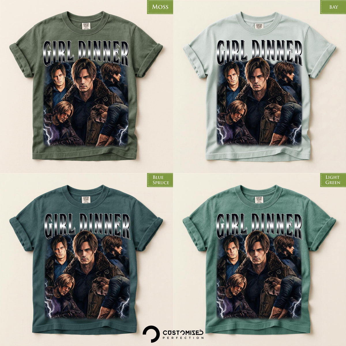 Girl Dinner Shirt, Resident Evil Tee, Leon Kennedy Comfort Colors® Top