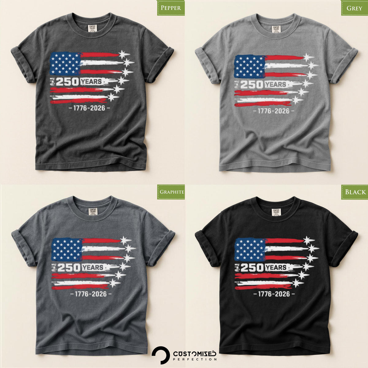 America 250th Anniversary Tee, Comfort Colors® July 4th Shirt, USA Pride