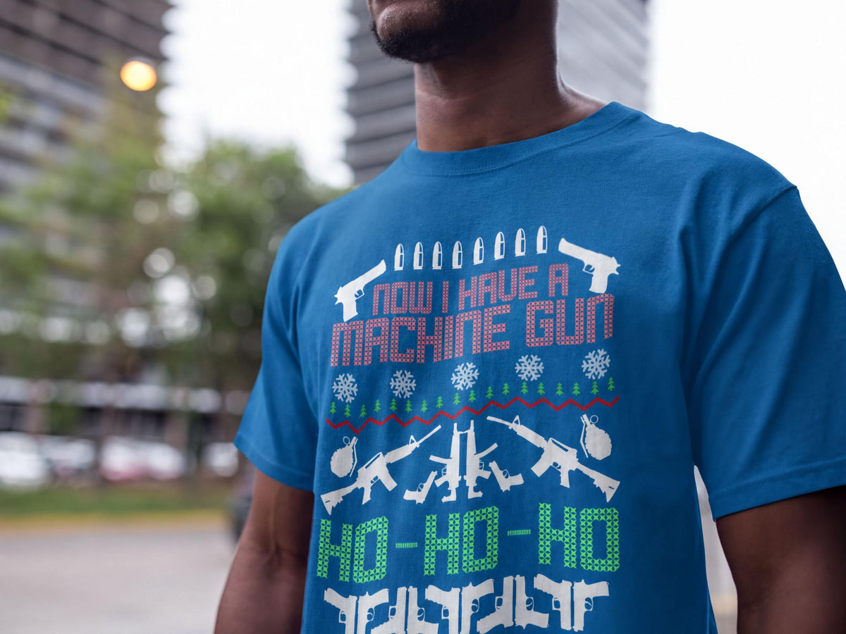 Comfort Colors® Machine Gun Christmas Shirt, Funny Gun Holiday Tee, Christmas Sweater Graphic, Hunting Gift