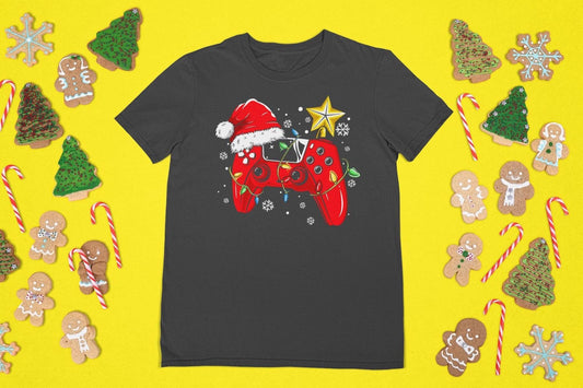 Video Game Shirt: Christmas Controller Design Tee for Gaming Gift