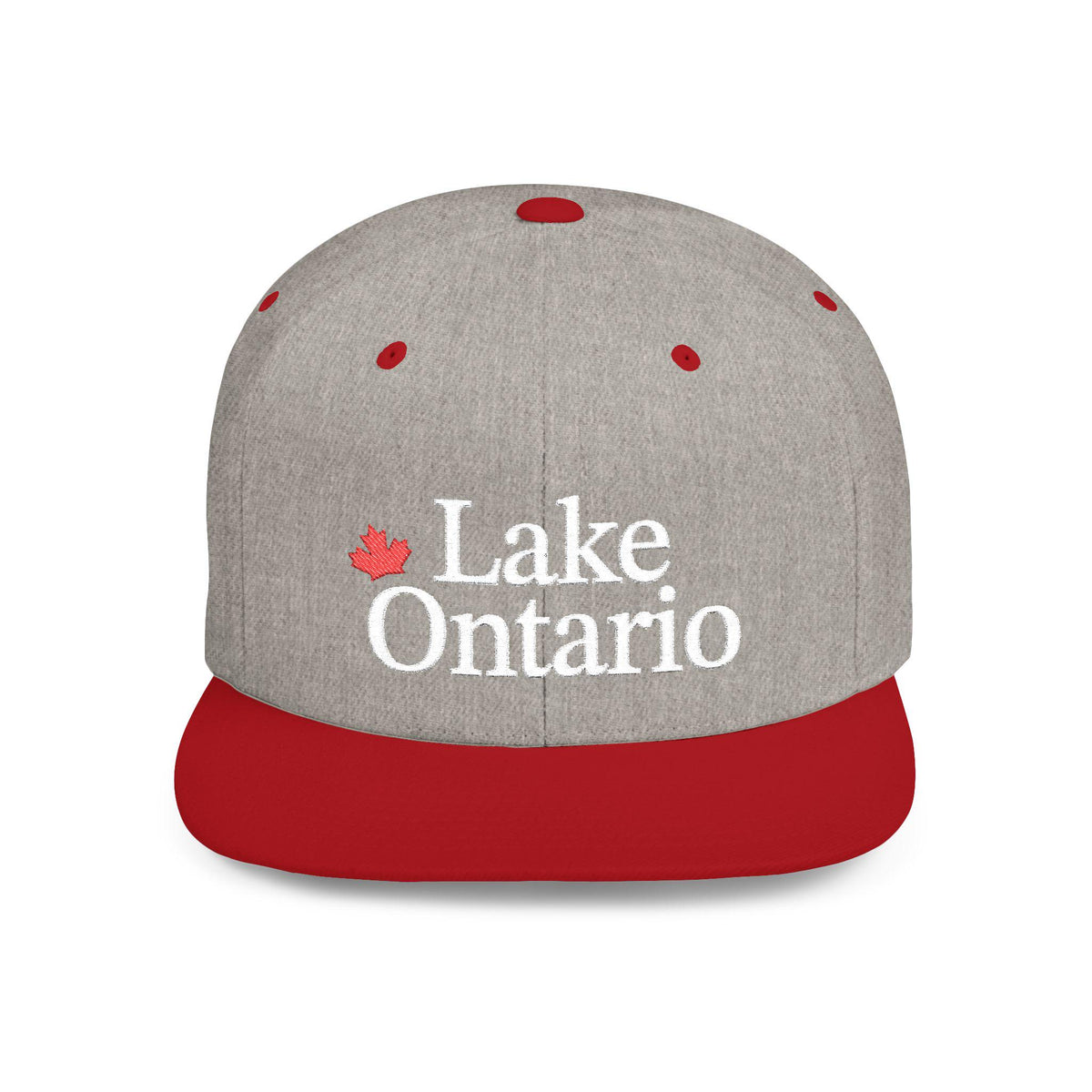 Lake Ontario Embroidered Snapback Hat, Yupoong® 6089M Snapback Hat, Canadian Pride Maple Leaf Gift Idea, Canadian Pride Flat Bill Cap