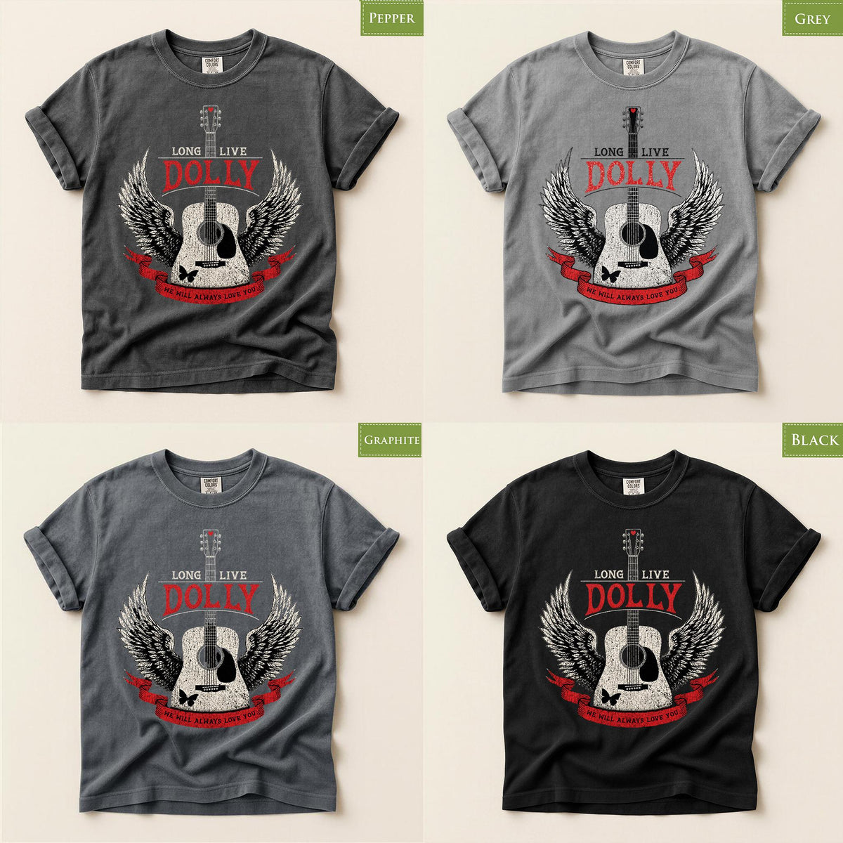 Comfort Colors® Long Live Dolly Parton Shirt, We Will Always Love You T-Shirt, Dolly Memorial Tribute Tee, Country Music Legend RIP Gift