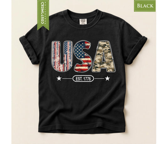 Comfort Colors® America 1776 T-Shirt, 4th of July Vintage USA Tee, Independence Day Tshirt