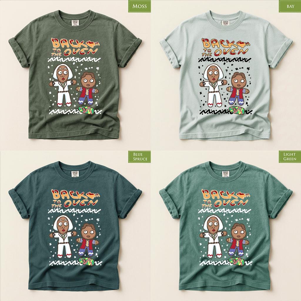 Comfort Colors® Back to the Oven Christmas Shirt, Funny Gingerbread Holiday Tee, Retro Christmas Graphic, Festive Gift