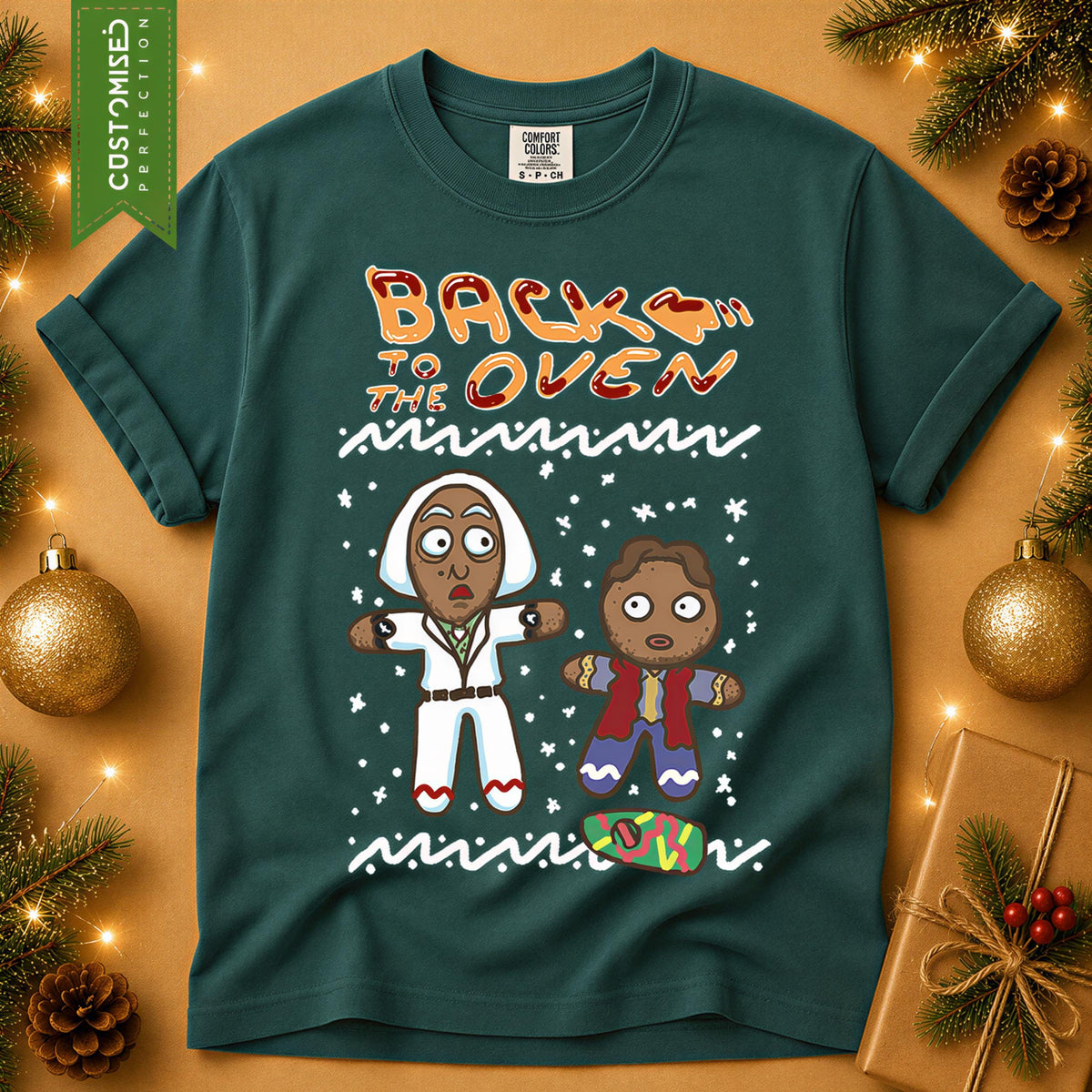 Comfort Colors® Back to the Oven Christmas Shirt, Funny Gingerbread Holiday Tee, Retro Christmas Graphic, Festive Gift