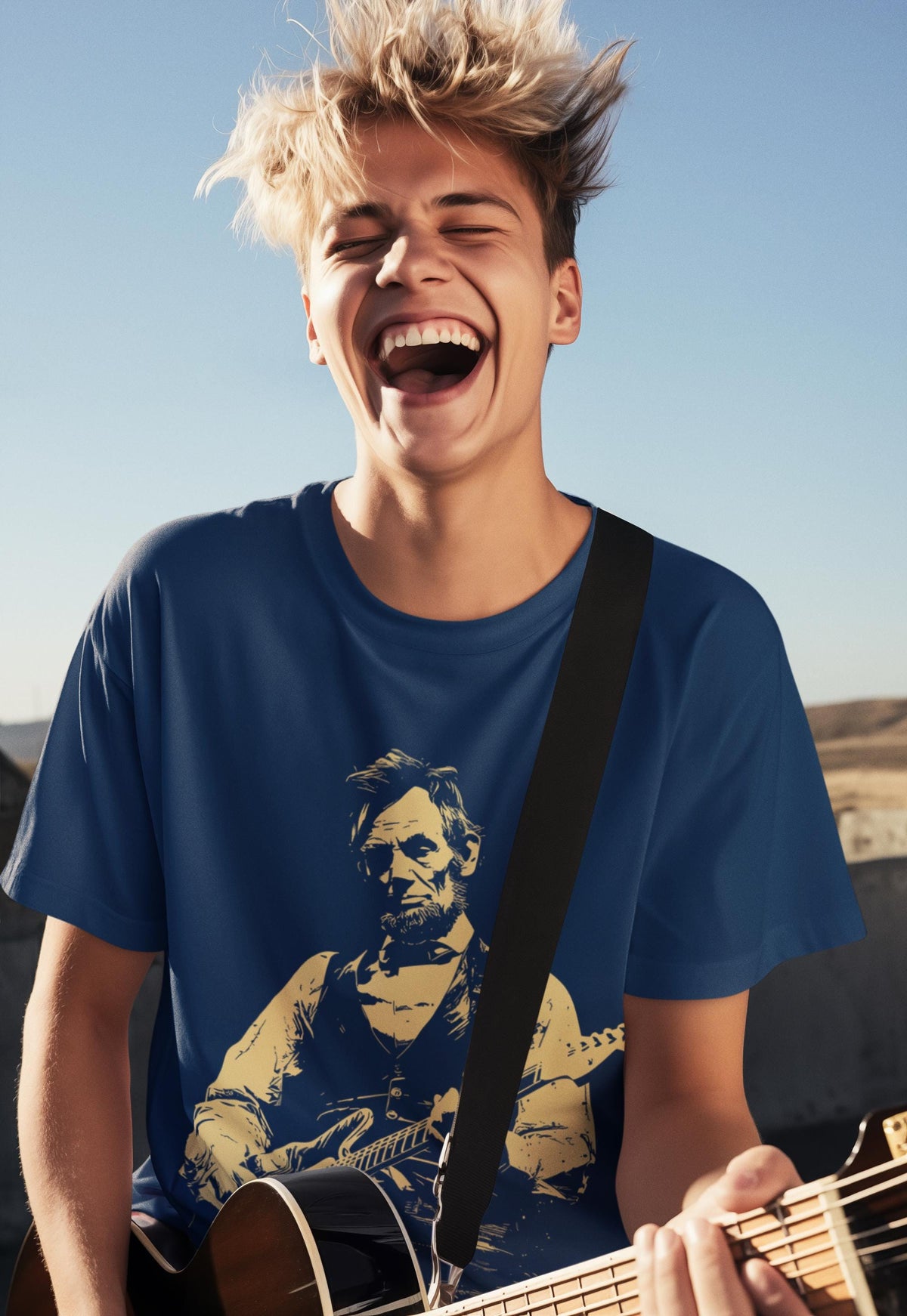 Abraham Lincoln Guitar Tee: Retro Music Shirt, Politics Humor Gift