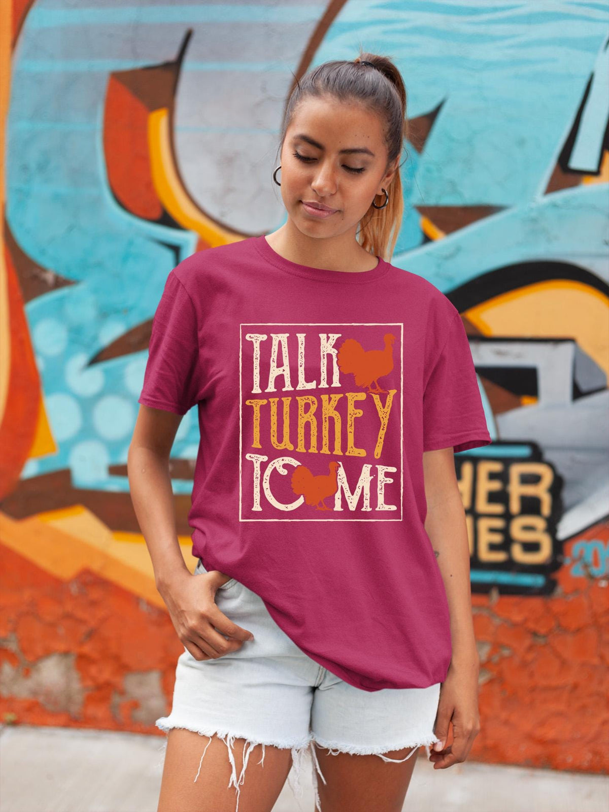 Comfort Colors® Talk Turkey To Me Shirt, Funny Thanksgiving Tee, Turkey Graphic, Fall Gift