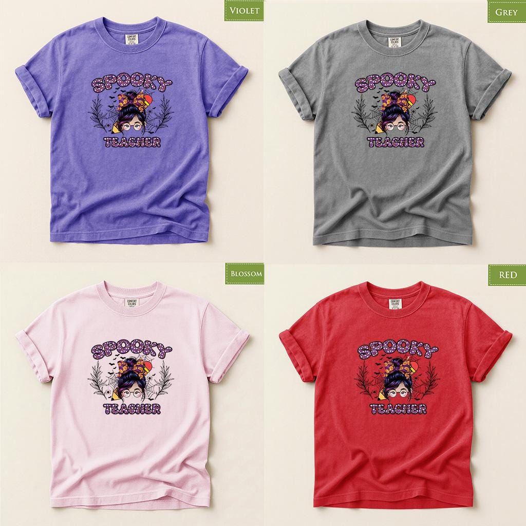 Comfort Colors® Spooky Teacher Shirt, Halloween Teacher Tee, Cute Ghost Season Fall Educator Top