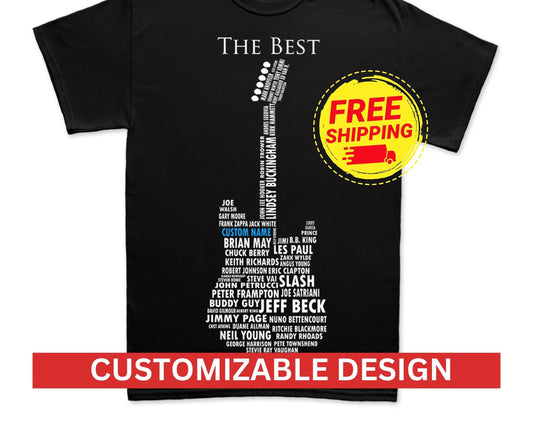 Custom Guitar Shirt for Men, Personalized Guitarist Tee, String Instrument Legends Top