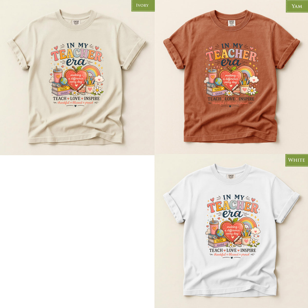 Comfort Colors® In My Teacher Era Shirt, Back to School Top, Teacher Retro Inspired Tee, Cute Educator Gift