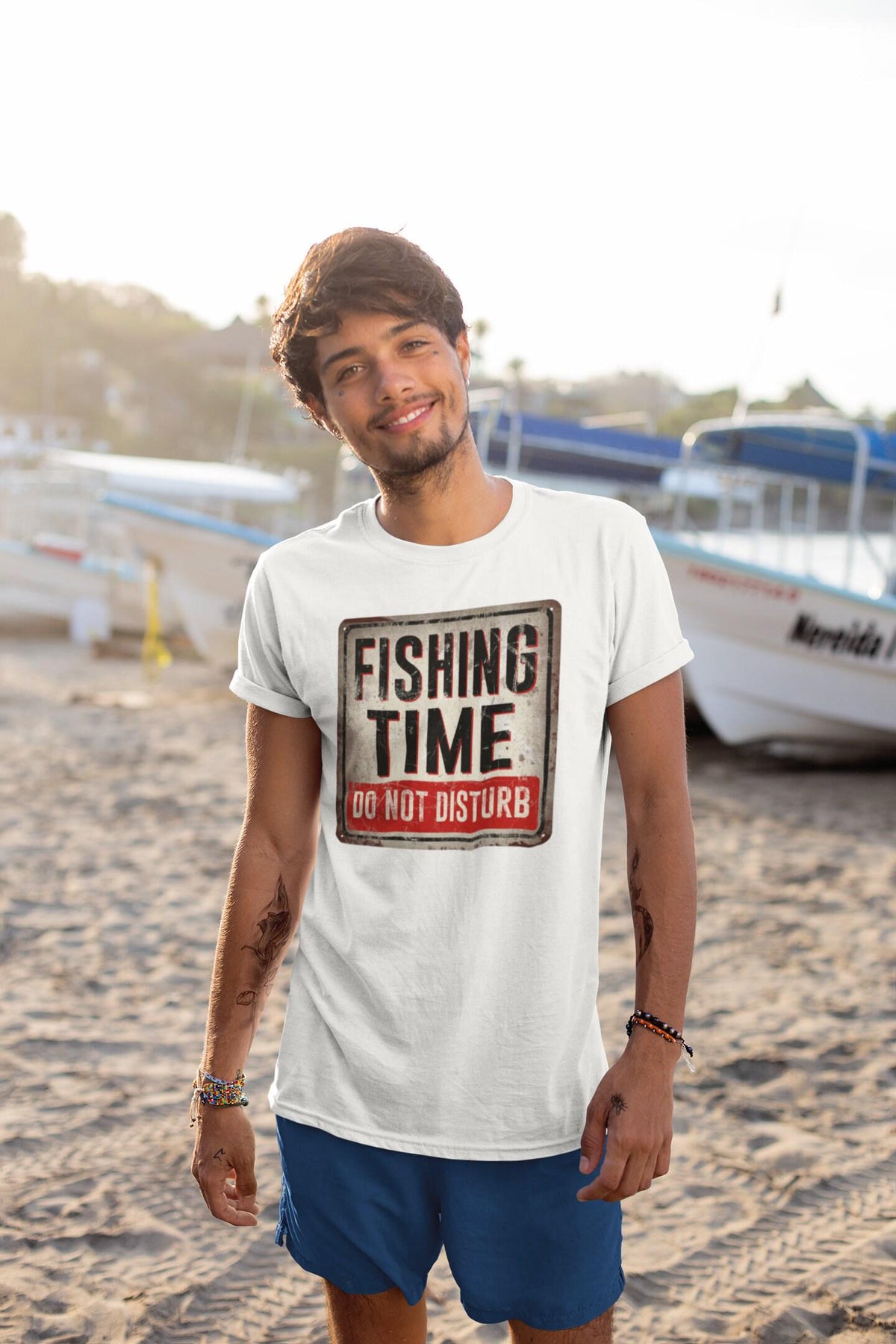 Funny Fishing Time Shirt, Do Not Disturb Tee, Sarcastic Warning Sign Top