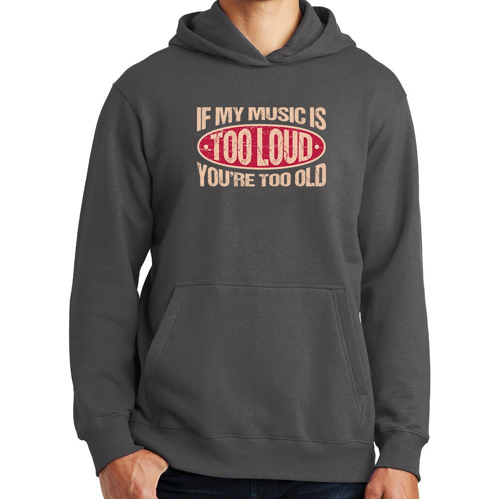 If My Music Is Too Loud You're Too Old Warning Sign Funny Hoodie