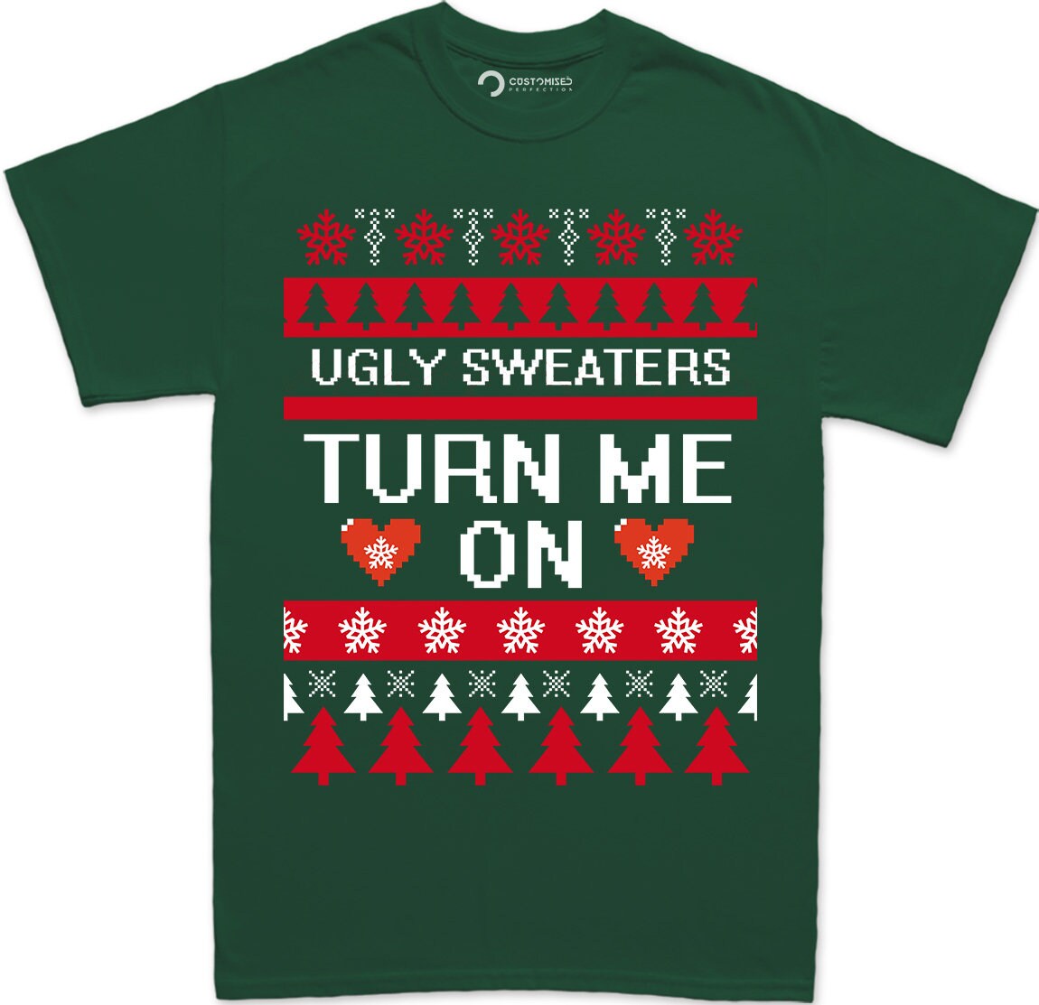 Funny Christmas Shirt for Men, Funny Christmas Gift T shirt, Ugly Christmas Tee, Funny Holiday Shirt, Ugly Sweaters Turn Me On Mens T shirt