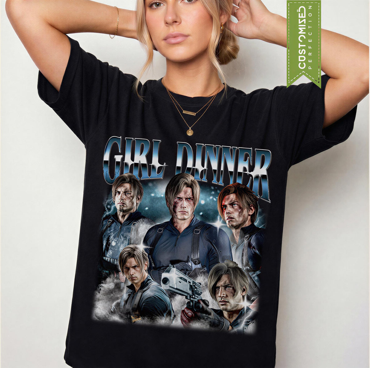 Girl Dinner Comfort Colors® Shirt, Leon Kennedy Resident Evil Gamer Girl Tee, Requiem RE9 Fan Gift