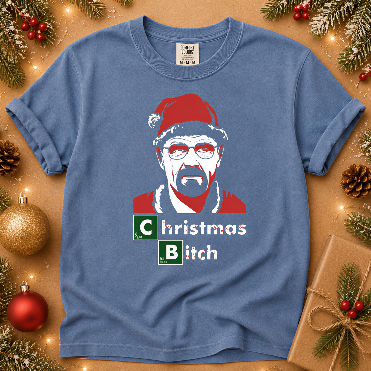 Comfort Colors® Christmas Bitch Shirt, Funny Santa Holiday Tee, Chemistry Christmas Graphic, Retro Festive Gift