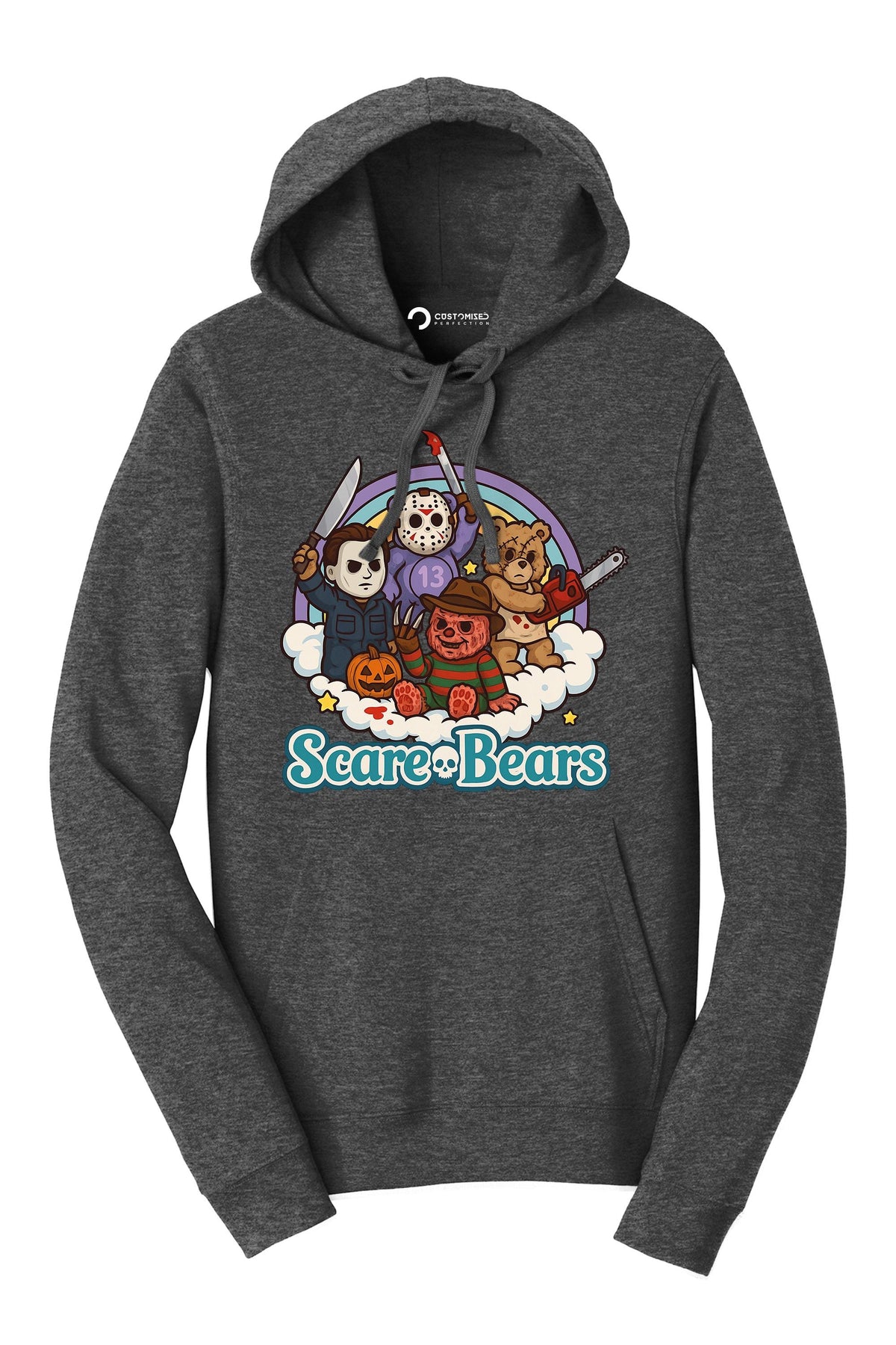 Comfort Colors® Halloween Cute Retro Slasher Bear Shirt, Scare Bears Horror Graphic Tee, Fall Autum Top