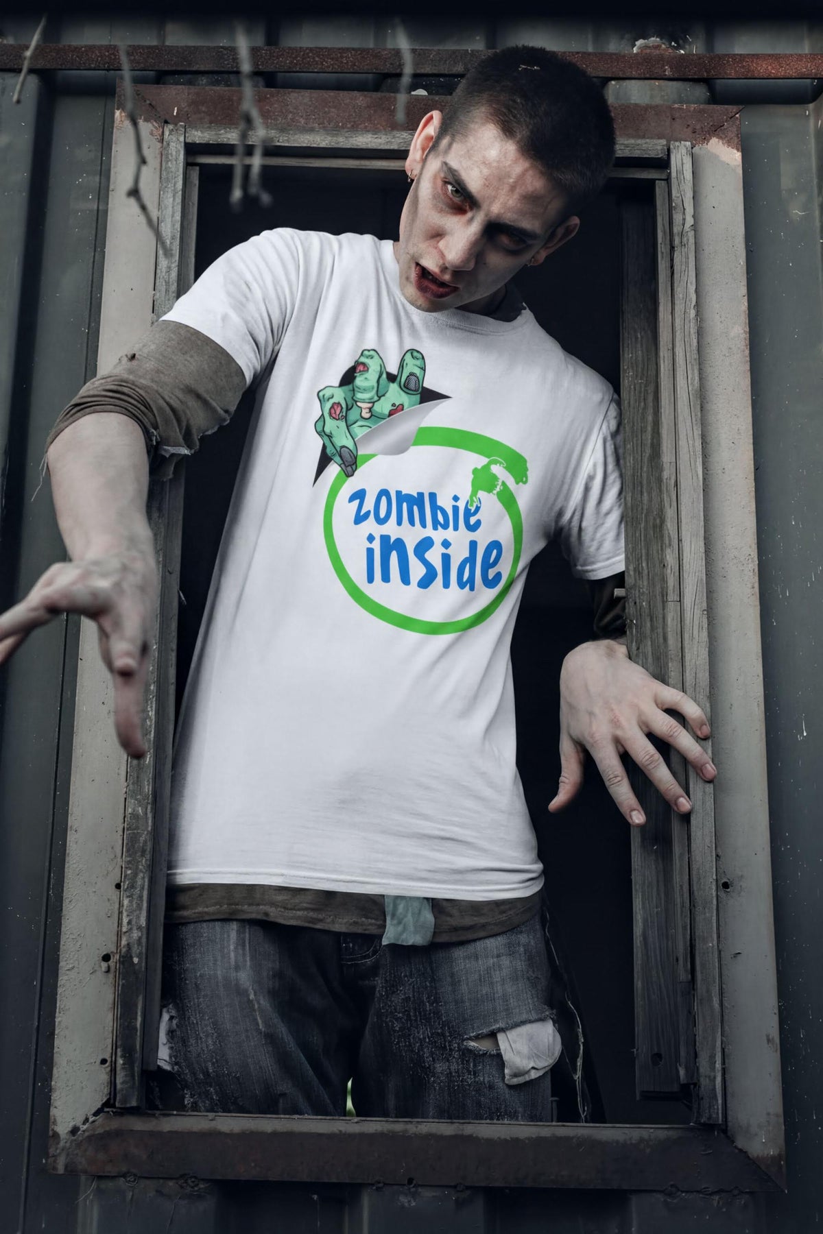 Zombie Inside Shirt, Funny Zombie Hand Halloween T-Shirt, Peel Reveal Zombie Hoodie, Cartoon Zombie Sweatshirt