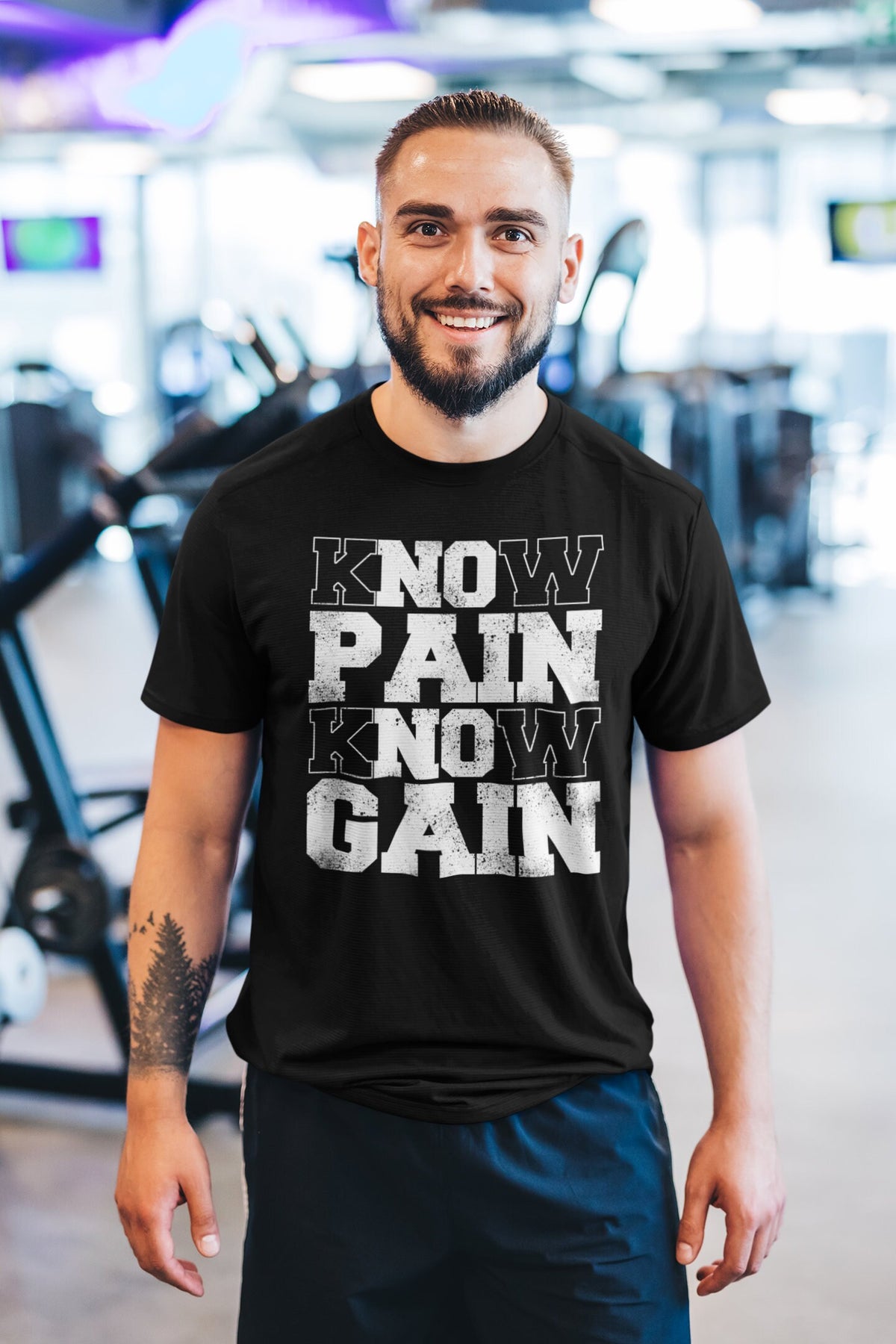 Workout T-shirt for Gym Rat, No Pain No Gain, Motivational Exercise Gift