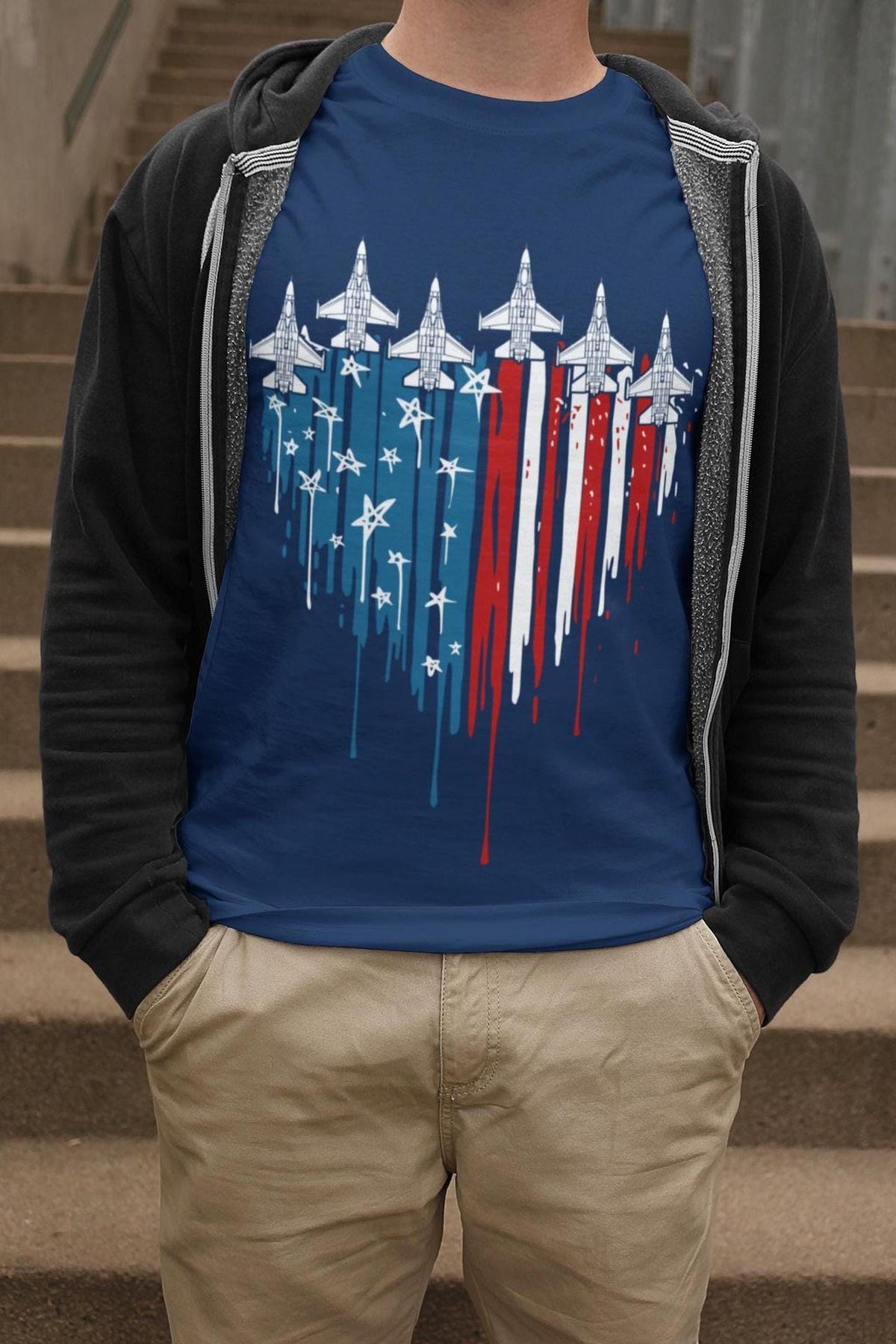 U.S. Air Force Flyover Shirt, 4th of July 250th Anniversary, Fighter Jets in Formation