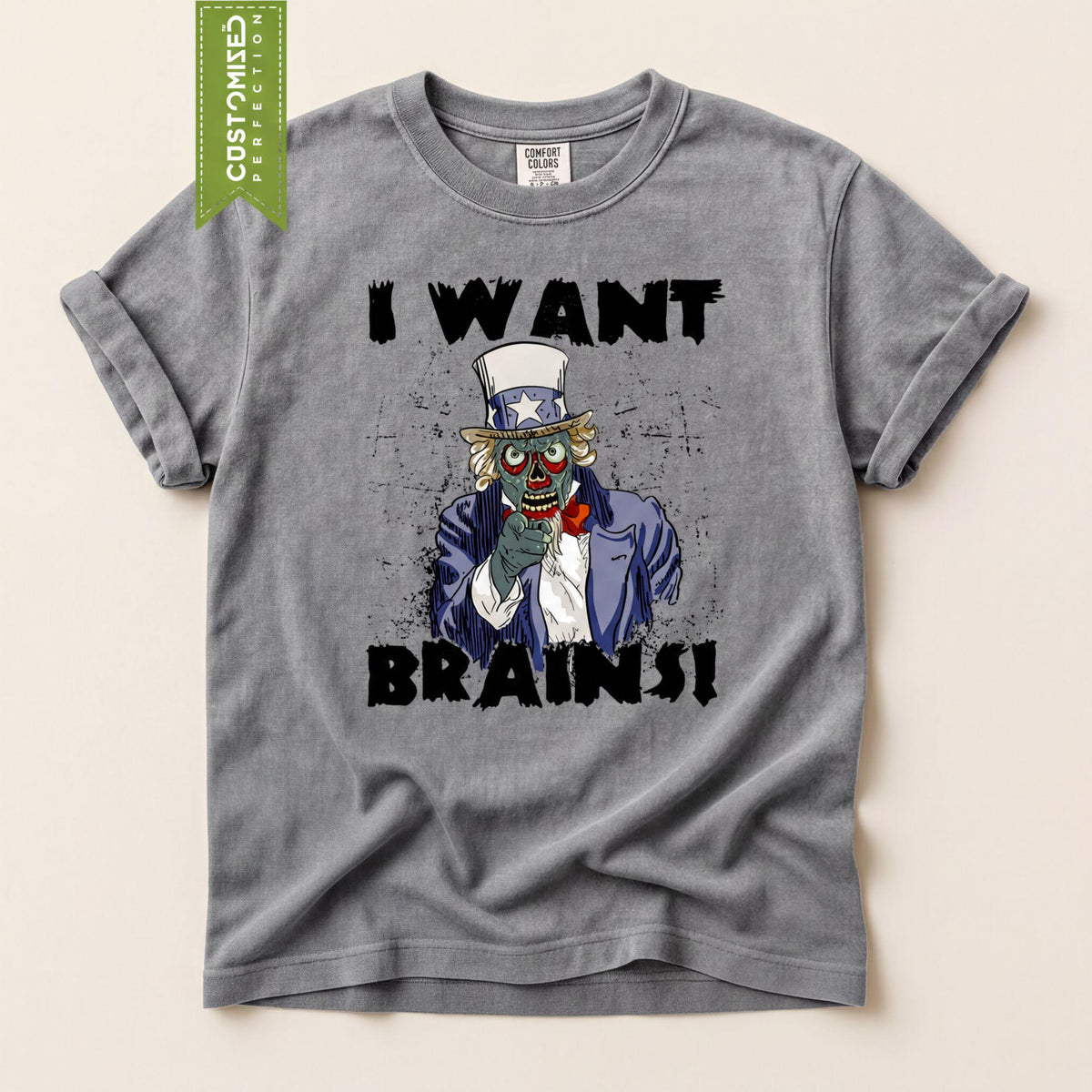 Zombie Uncle Sam T-shirt, Comfort Colors® Halloween Tee, Trick Or Treat Fall Tshirt, Scary Spooky Season Top