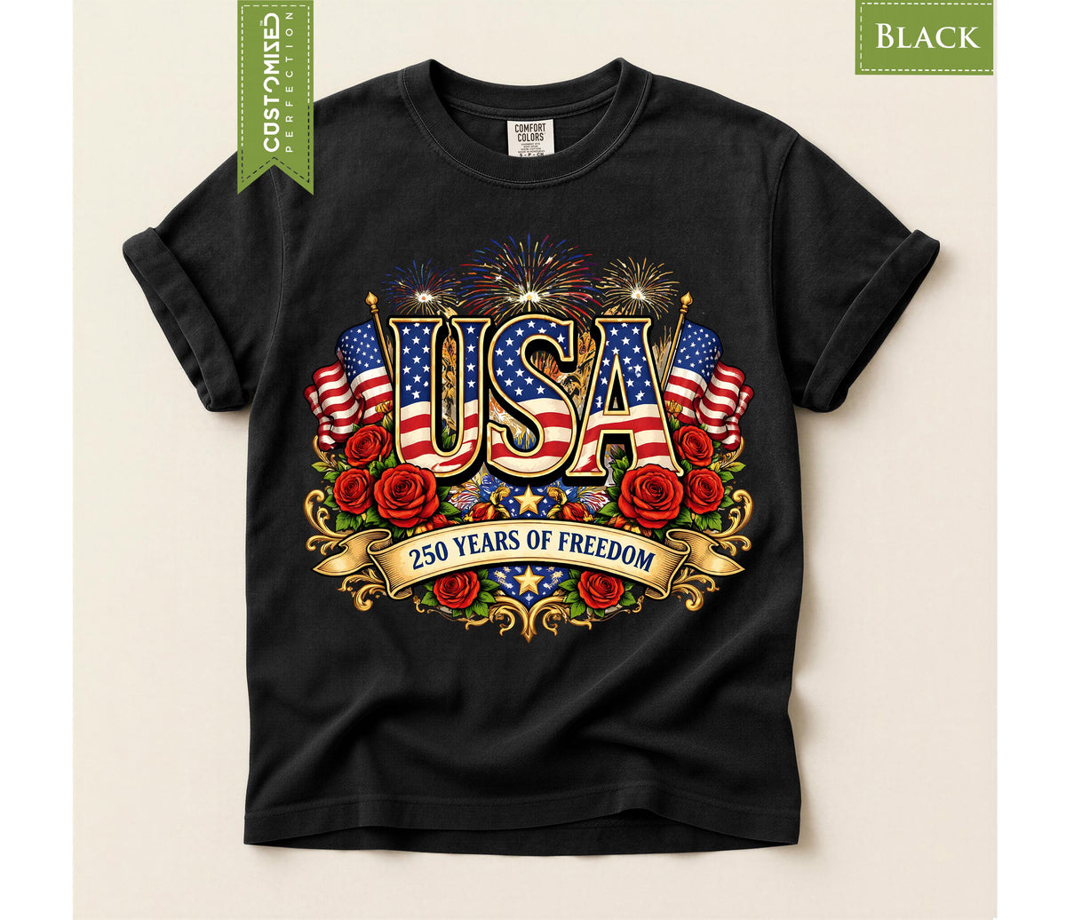250th Anniversary Shirt, Patriotic USA Tee, Comfort Colors® America 250