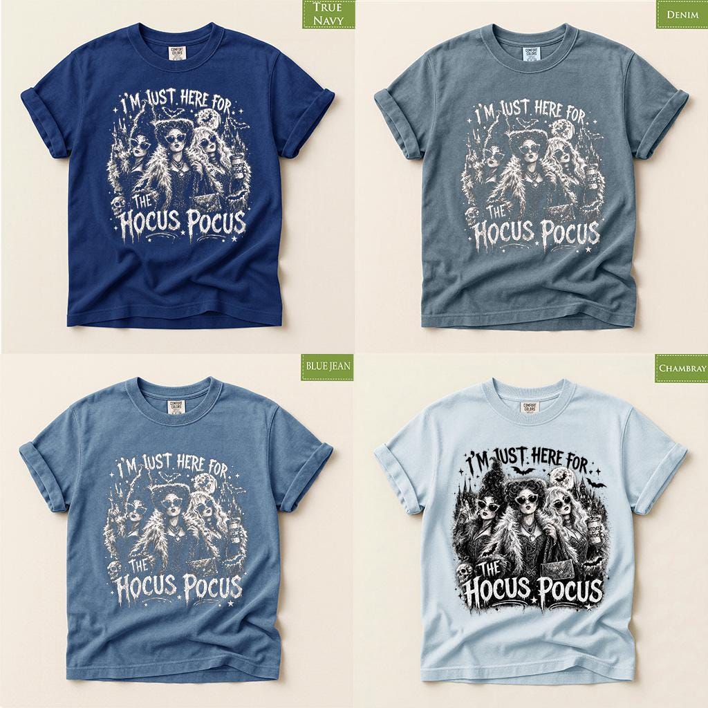 Comfort Colors® Hocus Pocus Halloween Shirt, Witchy Graphic Tee, Spooky Season Salem Vibes