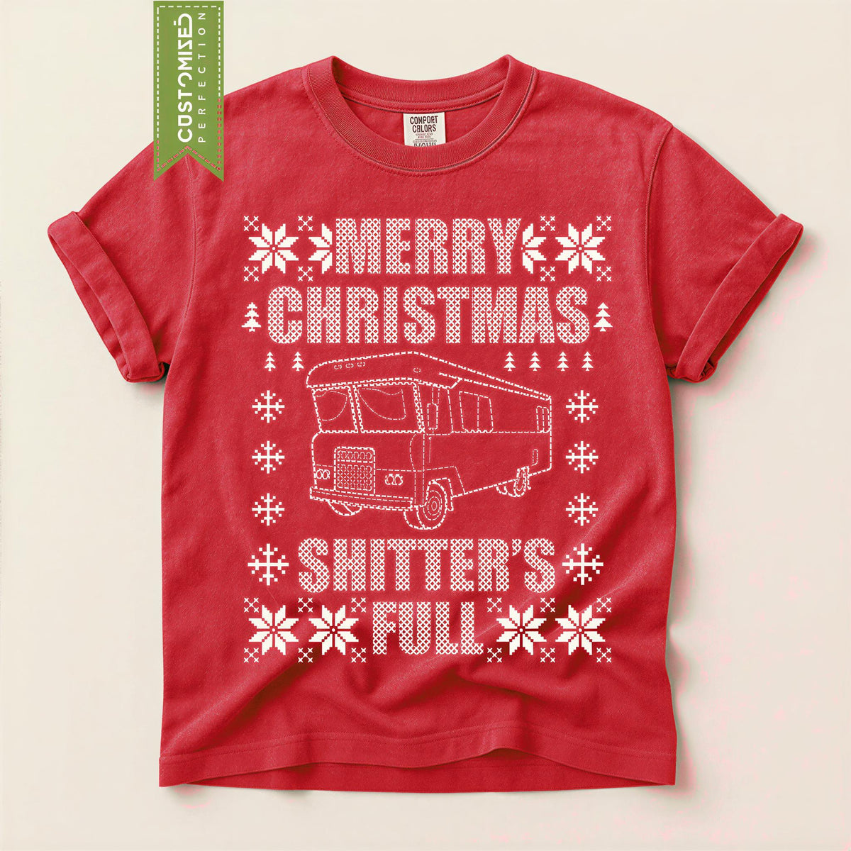 Comfort Colors® Merry Christmas Shirt, Funny Christmas Vacation Tee, Shitters Full RV Shirt, Holiday Road Trip Gift, Festive Winter Tee