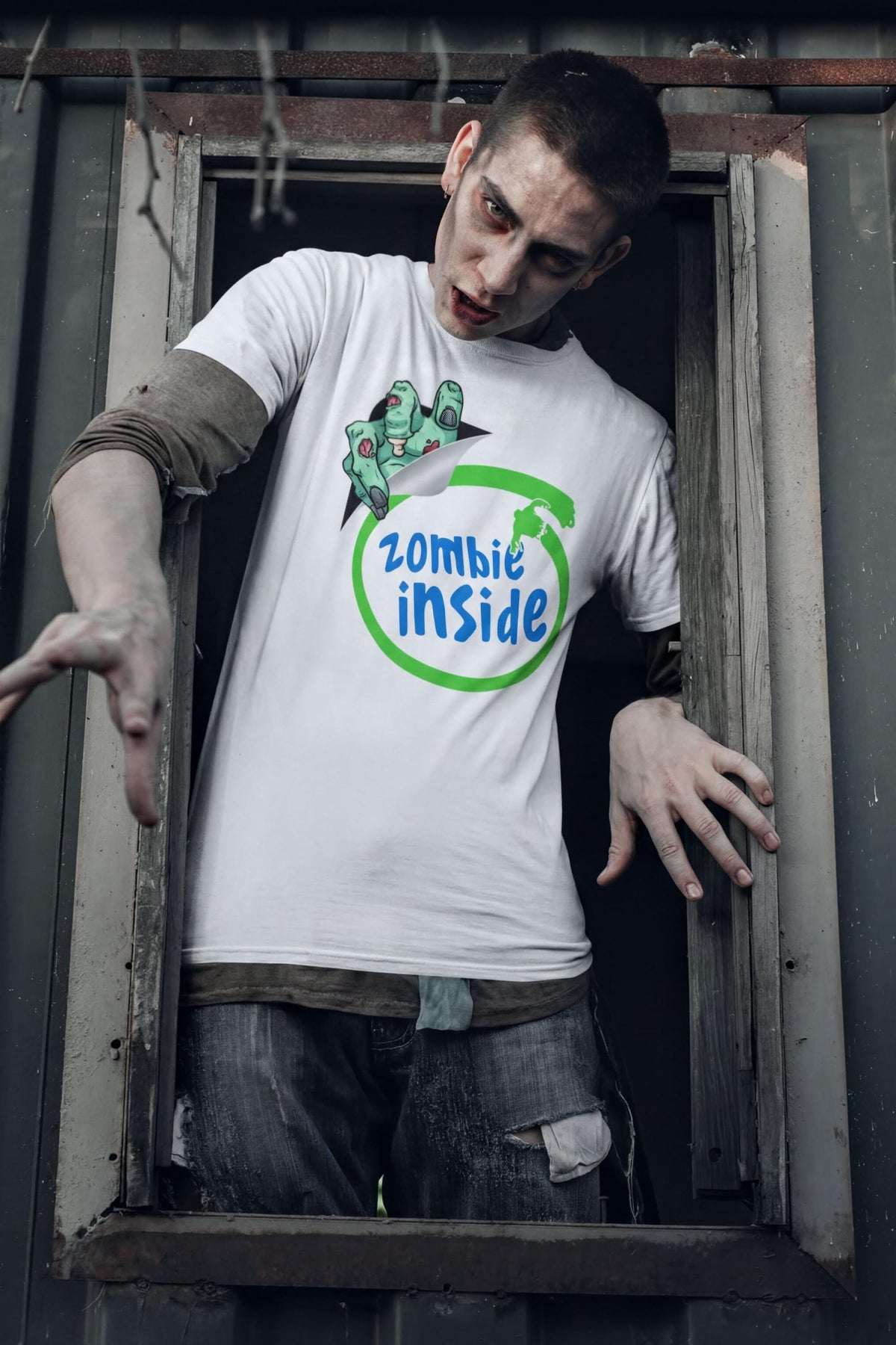 Comfort Colors® Zombie Inside Tee, Halloween Costume T-shirt, Funny Trick or Treat Top