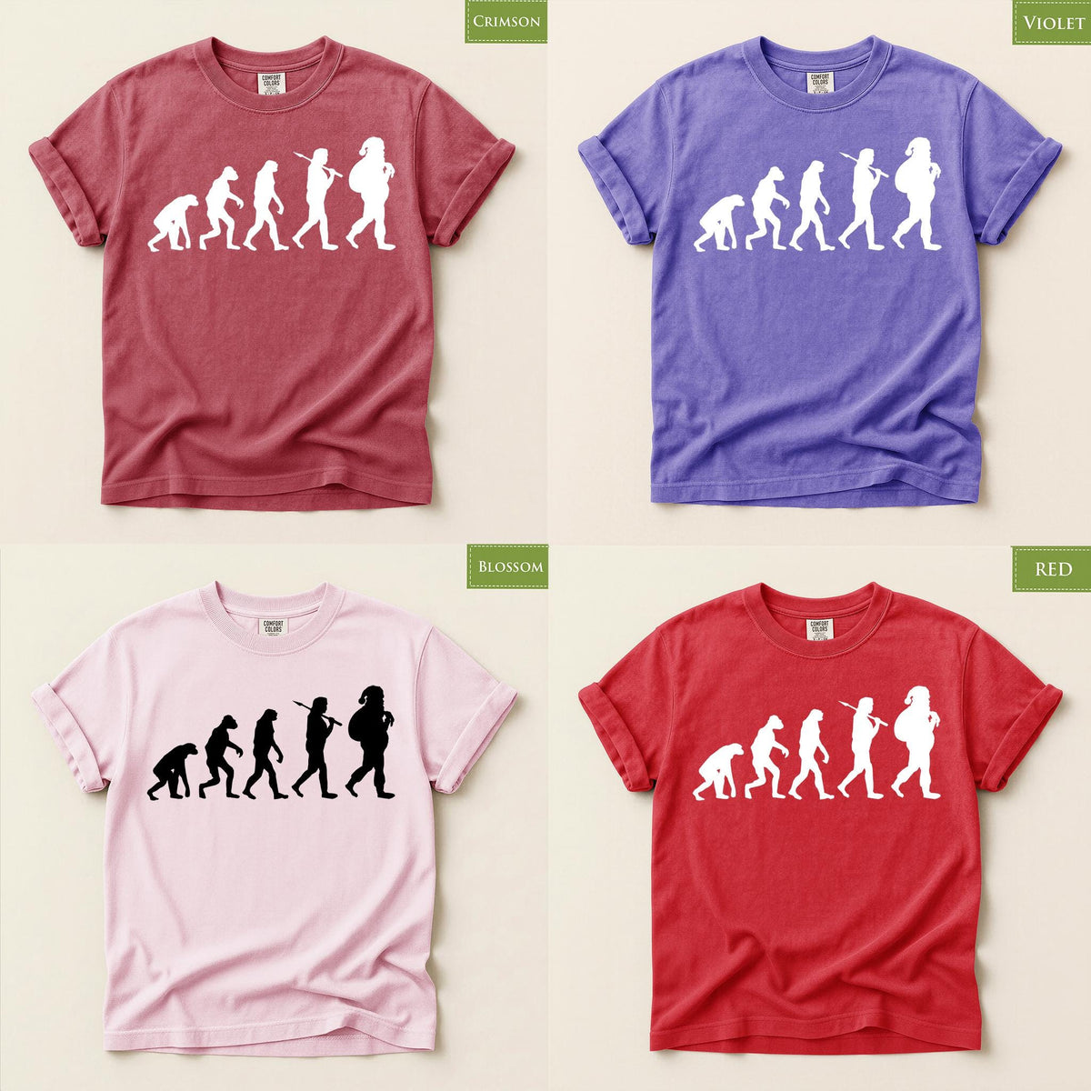 Comfort Colors® Santa Evolution Christmas Shirt, Funny Holiday Tee, Retro Santa Graphic, Festive Christmas Gift