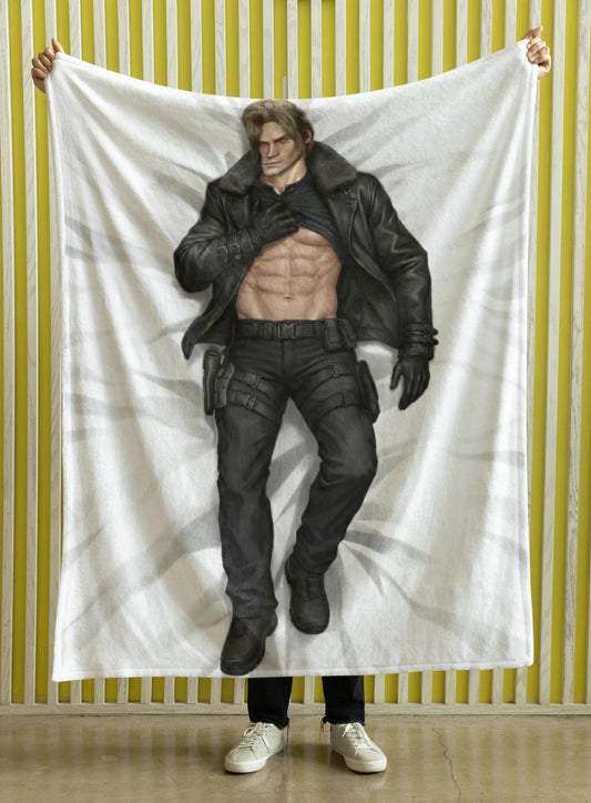 Leon Kennedy Resident Evil 9 Velveteen Plush Blanket, RE9 Game Fan Gift