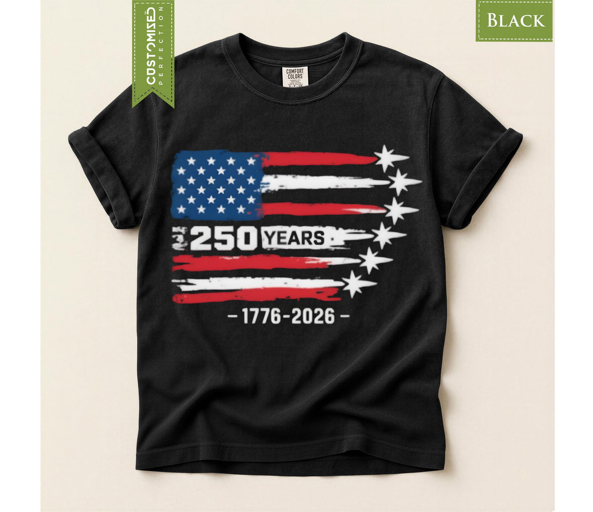 America 250th Anniversary Tee, Comfort Colors® July 4th Shirt, USA Pride