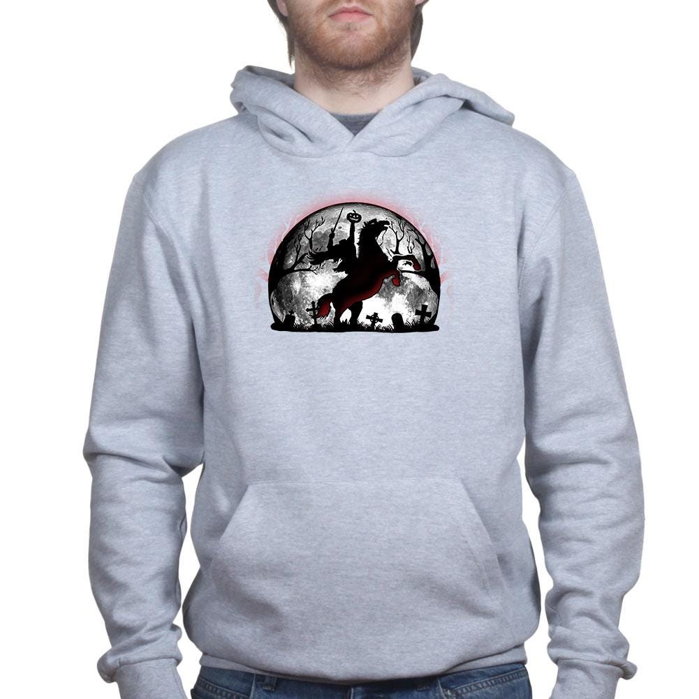 Headless Horseman Silhouette Shirt, Halloween Graveyard Moon T-Shirt, Pumpkin Sword Rider Hoodie, Spooky Silhouette Sweatshirt