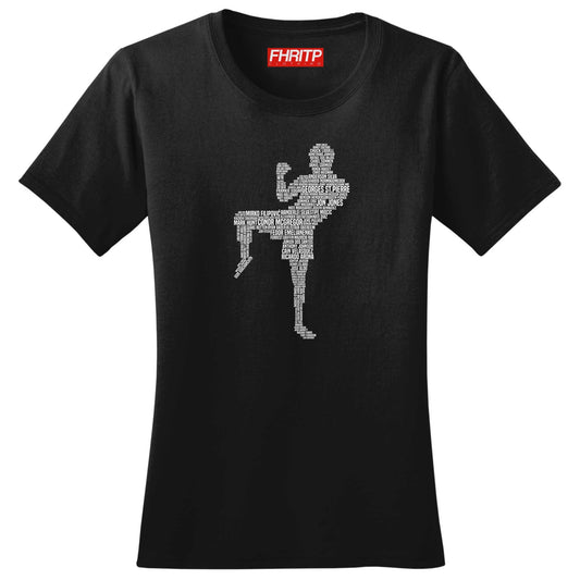 Ladies MMA Fighting Fighter Legends Tribute T shirt Tee Top T-shirt