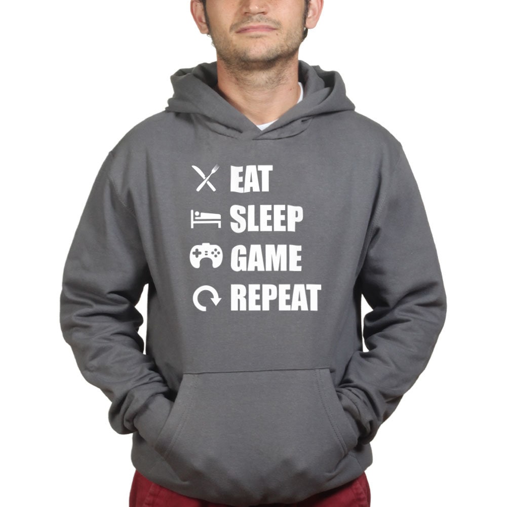 Eat Sleep Game Repeat Funny Gamer Gaming Hoodie