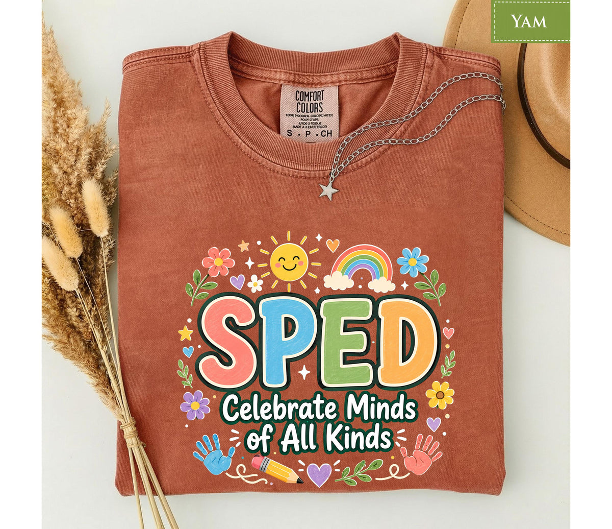 Comfort Colors® SPED Teacher Shirt, Celebrate Minds Tee, Special Education Appreciation Gift