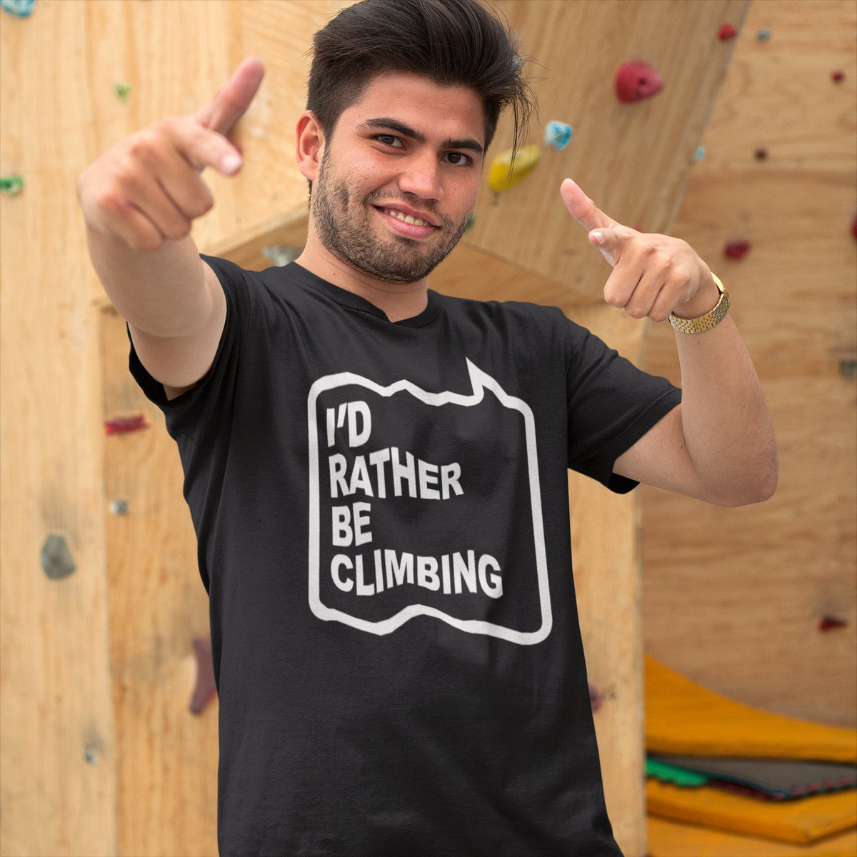 Rock Climbing Mens T-shirt, Sport Lover Funny Men Shirt, Funny Climbing Quotes T-shirt, Rock Climbing Gift, I'd Rather Be Climbing Shirt